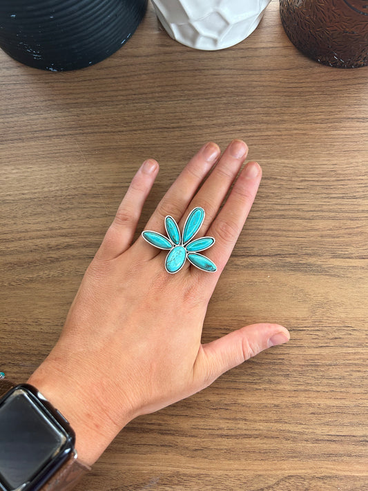 Turquoise Feathered Ring