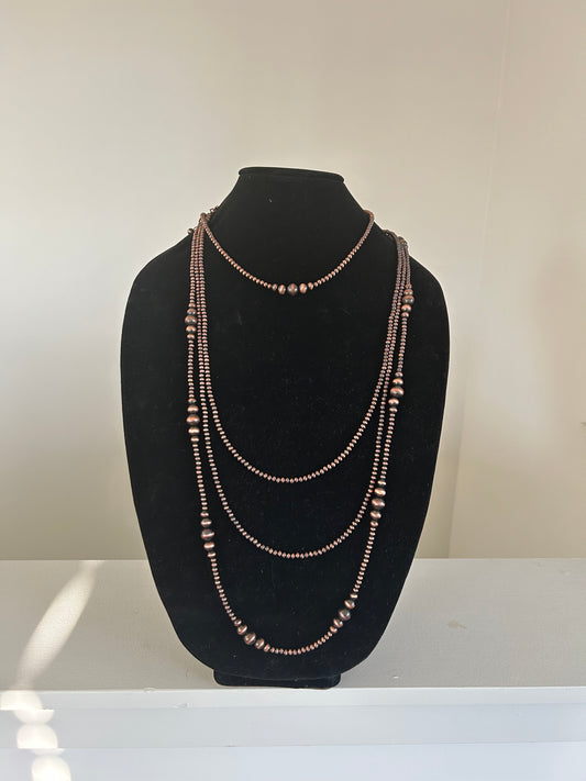 Layered Navajo Pearl Necklace - Copper