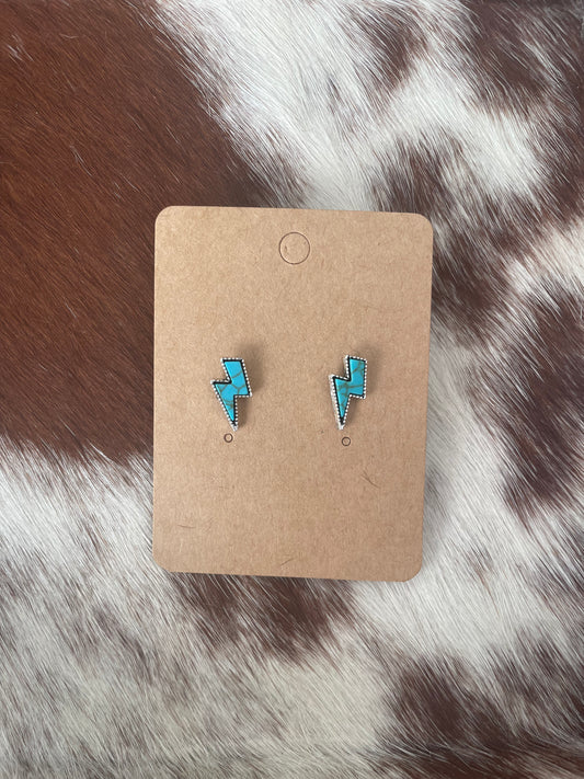 Turquoise Lightning Bolt Earrings