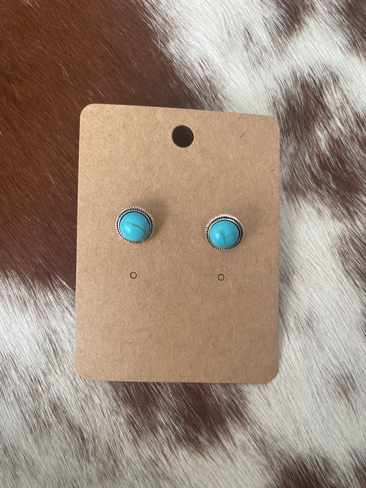 Rope Turquoise Stud Earrings