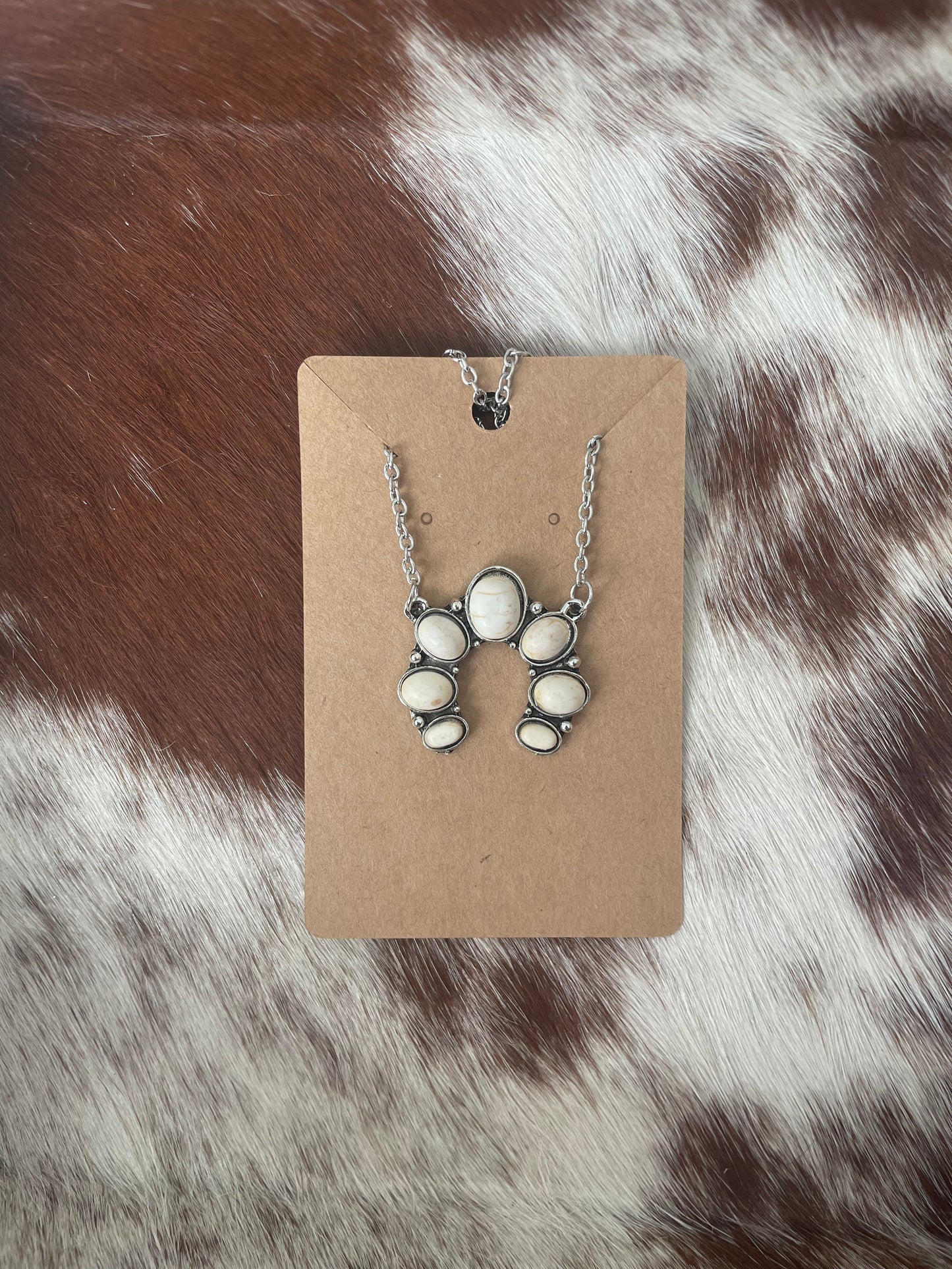 White Squash Blossom Necklace