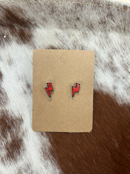 Red Lightning Bolt Earrings