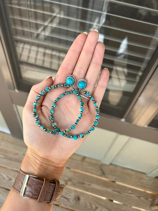 Heart of Stone Turquoise Hoop Earrings