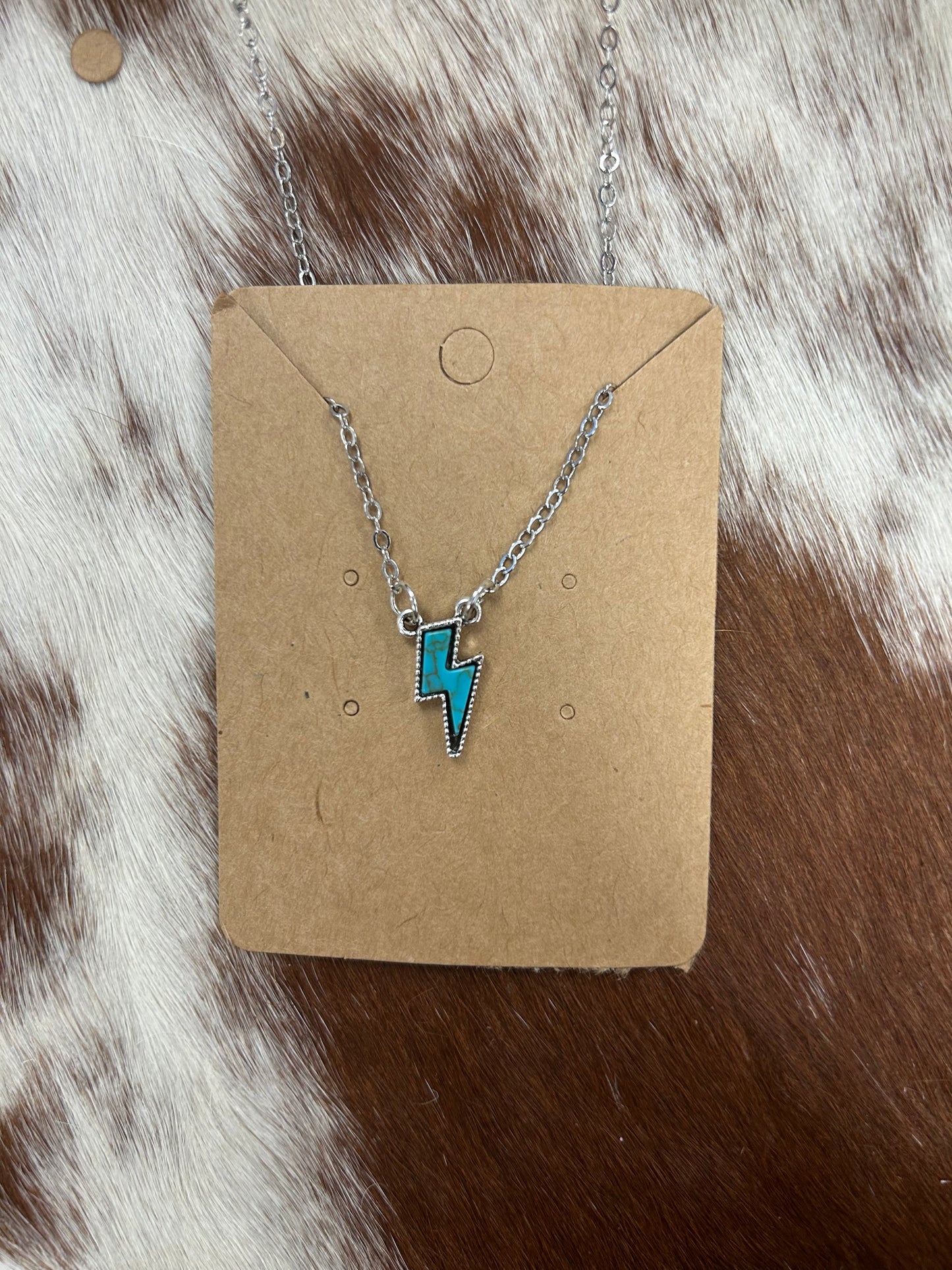 Turquoise Lightning Bolt Necklace