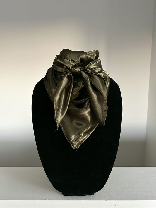 Satin Wild Rag - Army Green